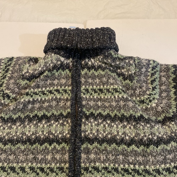 1980’s One on One vintage green grey and white wool blend cardigan - Picture 4 of 10